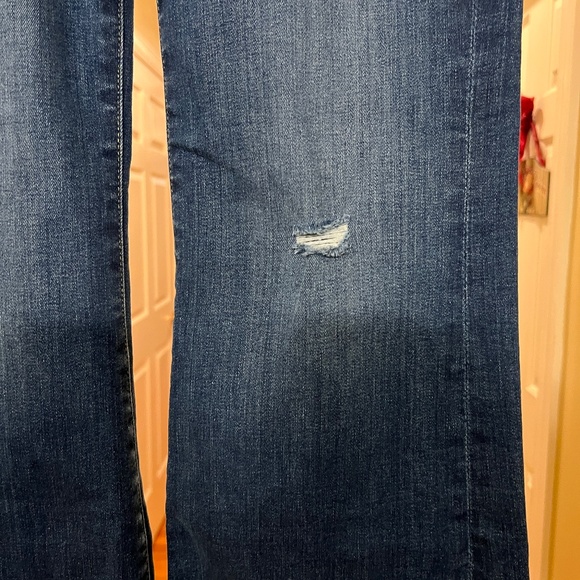 EUC Women's 7 for All Mankind Dojo Wide Leg Frayed Hem Stretch Jeans Size 28 - Picture 5 of 6